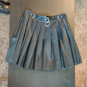 Dollskill Black Pleather O-ring Skirt Size L